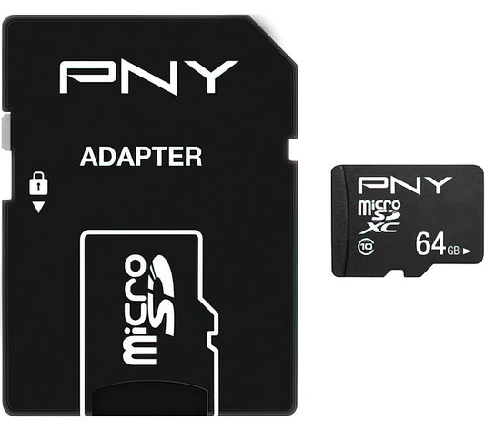 PNY Performance Plus microSDXC Memóriakártya, 64Gb, 10. osztály, Adapterrel P-SDU64G10PPL-GE