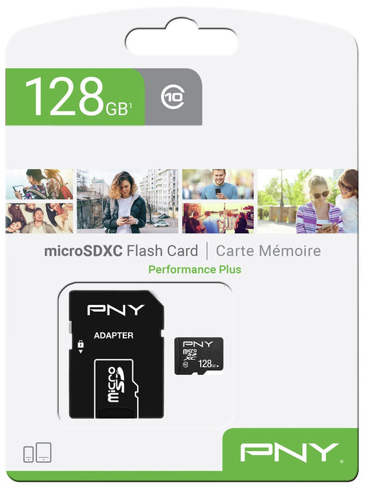 PNY Performance Plus microSDXC memóriakártya, 128Gb, 10. osztály, adapterrel P-SDU12810PPL-GE