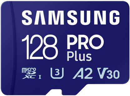 Samsung PRO Plus microSDXC memóriakártya, 128Gb, 10. osztály / UHS-1 U3, adapterrel MB-MD128SA/EU