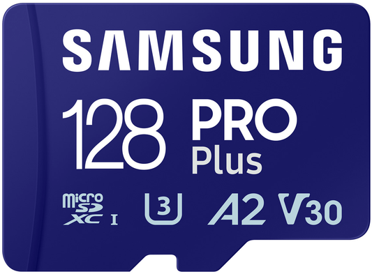 Samsung PRO Plus microSDXC memóriakártya, 128Gb, 10. osztály / UHS-1 U3, adapterrel MB-MD128SA/EU