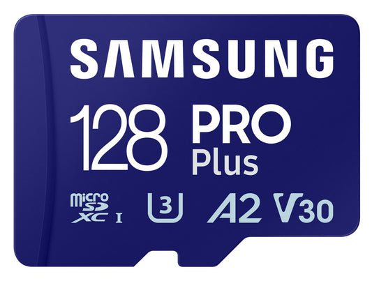 Samsung PRO Plus microSDXC memóriakártya, 128Gb, 10. osztály / UHS-1 U3, MB-MD128SB/WW kártyaolvasóval