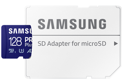 Samsung PRO Plus microSDXC memóriakártya, 128Gb, 10. osztály / UHS-1 U3, adapterrel MB-MD128SA/EU