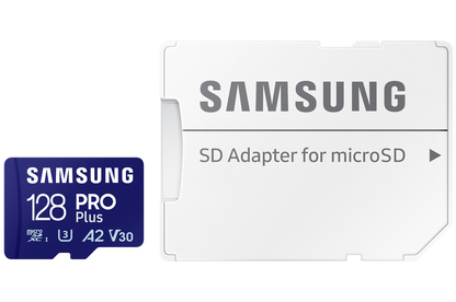Samsung PRO Plus microSDXC memóriakártya, 128Gb, 10. osztály / UHS-1 U3, adapterrel MB-MD128SA/EU
