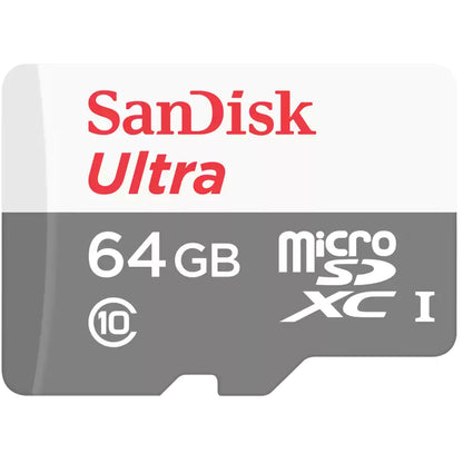 SanDisk Ultra microSDXC memóriakártya, 64Gb, 10-es osztály, adapterrel SDSQUNR-064G-GN3MA