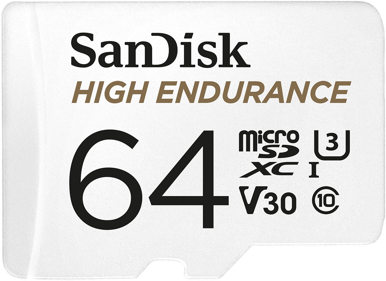 SanDisk High Endurance microSDXC memóriakártya, 64Gb, 10. osztály / UHS-1 U3, adapterrel SDSQQNR-064G-GN6IA