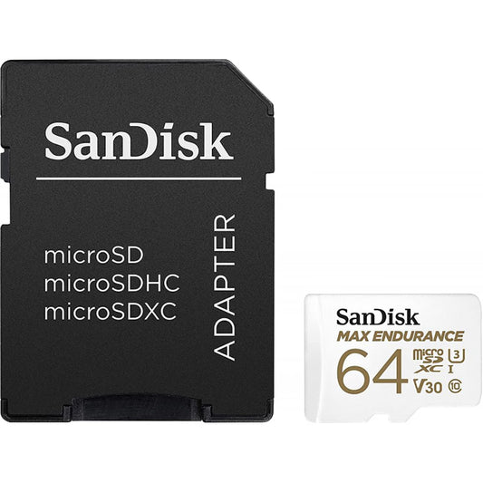 SanDisk MAX Endurance microSDXC memóriakártya, 64GB, 10. osztály / UHS-1 U3, adapterrel SDSQQVR-064G-GN6IA