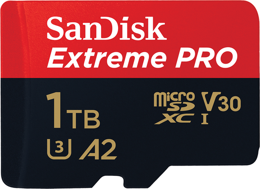 SanDisk Extreme Pro microSDXC memóriakártya, 1TB, 10-es osztály / UHS-1 U3, SDSQXCD-1T00-GN6MA adapterrel
