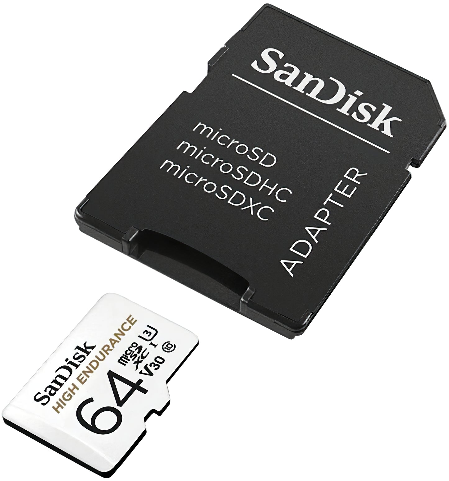 SanDisk High Endurance microSDXC memóriakártya, 64Gb, 10. osztály / UHS-1 U3, adapterrel SDSQQNR-064G-GN6IA