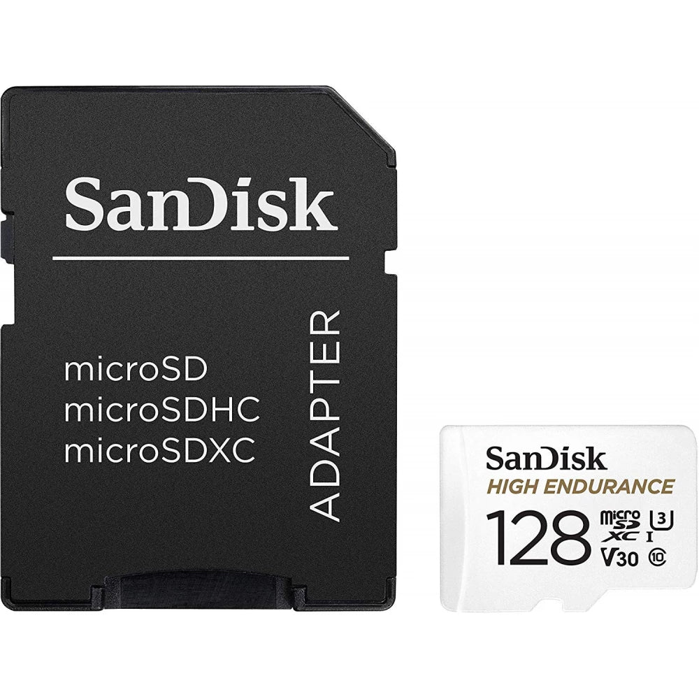 SanDisk High Endurance microSDXC memóriakártya, 128Gb, 10. osztály / UHS-1 U3, adapterrel SDSQQNR-128G-GN6IA