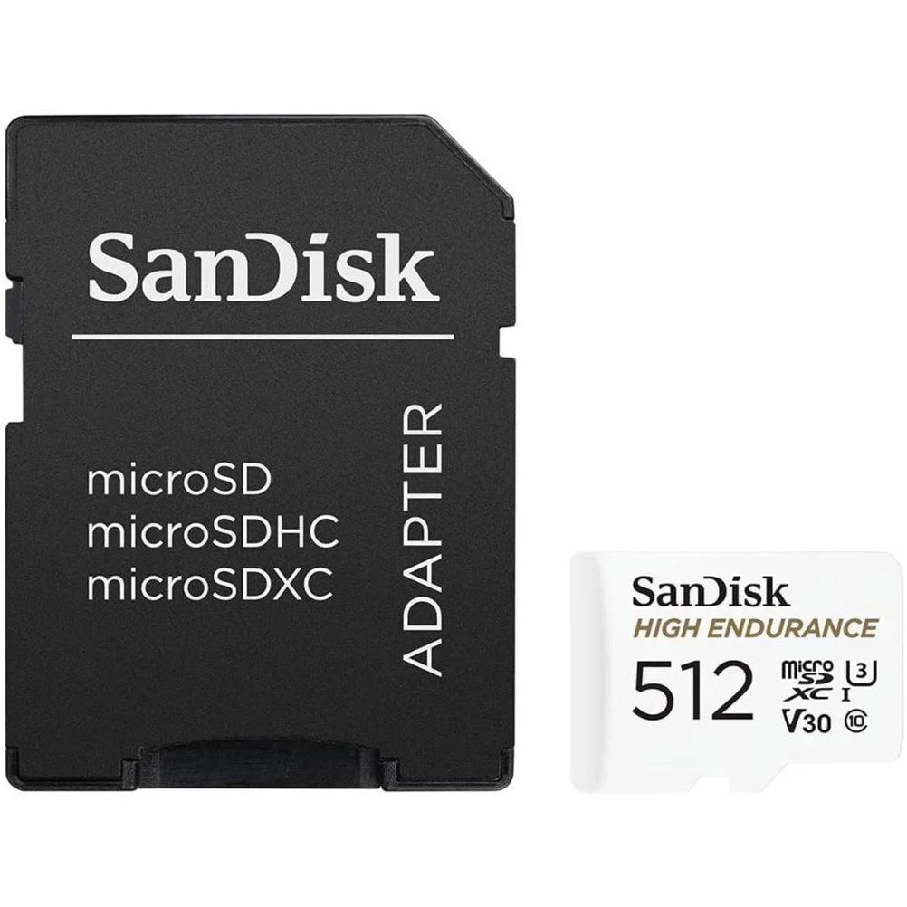 SanDisk High Endurance microSDXC memóriakártya, 512Gb, 10. osztály / UHS-1 U3, adapterrel SDSQQNR-512G-GN6IA