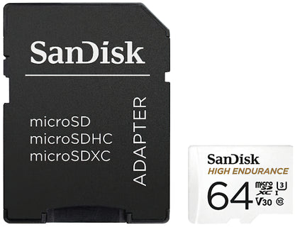SanDisk High Endurance microSDXC memóriakártya, 64Gb, 10. osztály / UHS-1 U3, adapterrel SDSQQNR-064G-GN6IA