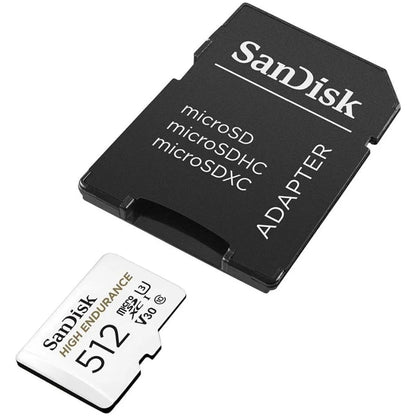 SanDisk High Endurance microSDXC memóriakártya, 512Gb, 10. osztály / UHS-1 U3, adapterrel SDSQQNR-512G-GN6IA