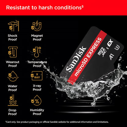 SanDisk Express microSDXC memóriakártya, 256Gb, 10. osztály / UHS-1 U3 SDSQXFN-256G-GN4NN