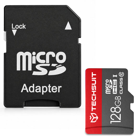 Techsuit THCM26 microSDXC Memory Card, 128GB, Class 10, With Adapter