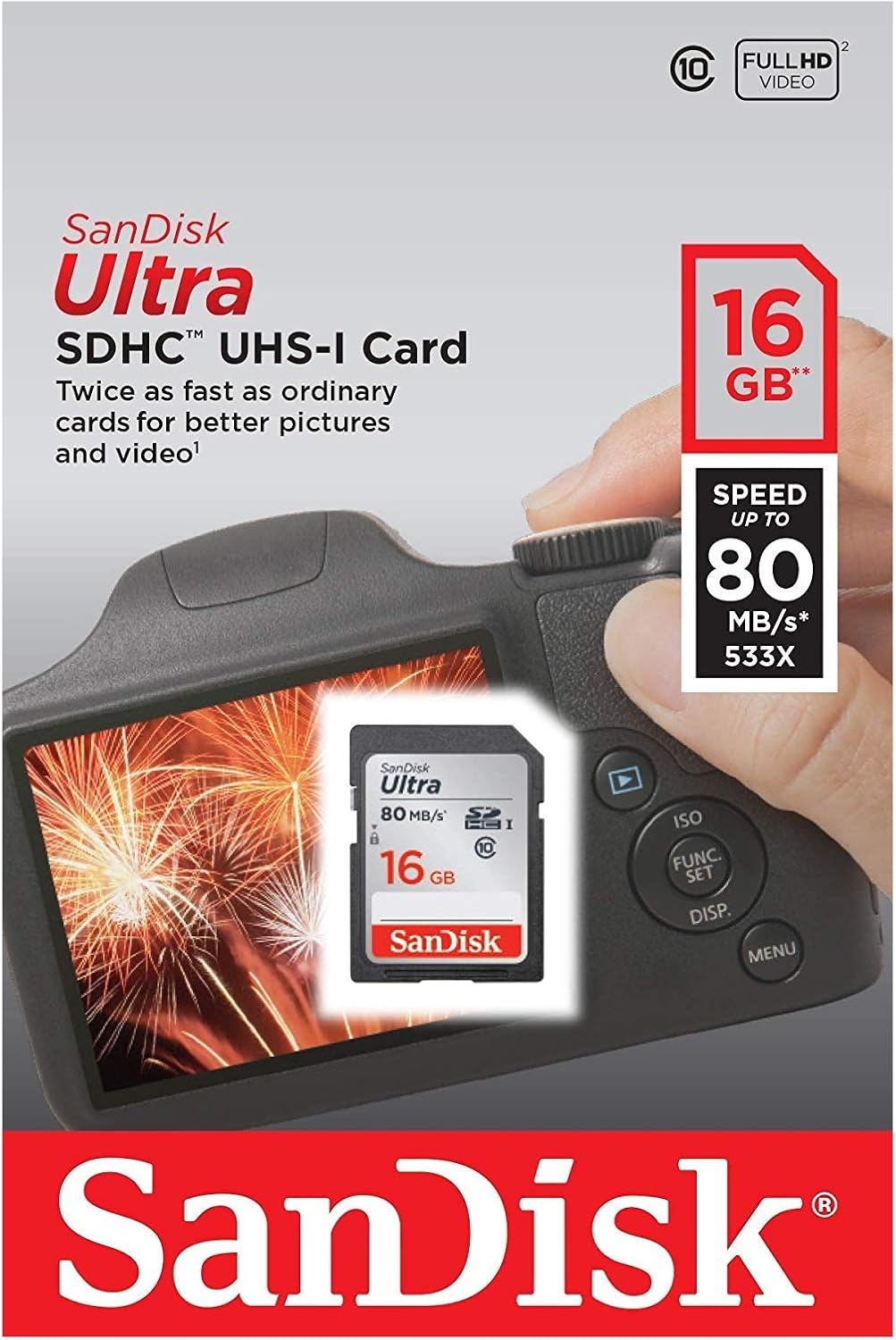 SDHC Memóriakártya SanDisk Ultra, 16Gb, 10-es osztály SDSDUNC-016G-GN6IN