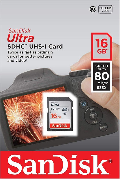 SDHC Memóriakártya SanDisk Ultra, 16Gb, 10-es osztály SDSDUNC-016G-GN6IN