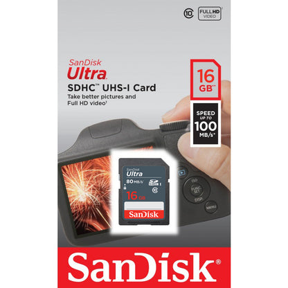 SanDisk Ultra SDHC memóriakártya, 16GB, 10-es osztály SDSDUNS-016G-GN3IN
