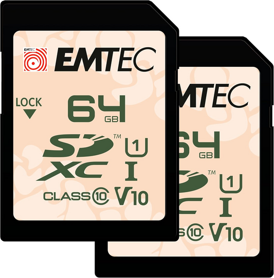 Emtec Rugged Outdoor SDXC Memóriakártya, 64GB, 10-es osztály / UHS-1 U1, 2 darabos készlet ECMSD64GXCU1ORP2