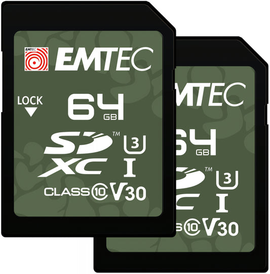Emtec Rugged Outdoor SDXC memóriakártya, 64GB, 10-es osztály / UHS-1 U3, 2 darabos készlet ECMSD64GXCU3ORP