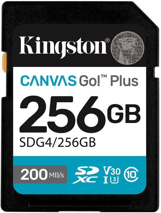 Kingston Canvas Go Plus SDXC memóriakártya, 256GB, 10-es osztály / UHS-1 U3 SDG4/256GB