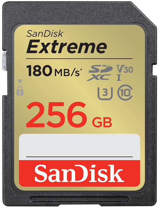 SanDisk Extreme SDXC memóriakártya, 256GB, 10-es osztály / UHS-1 U3 SDSDXVV-256G-GNCIN
