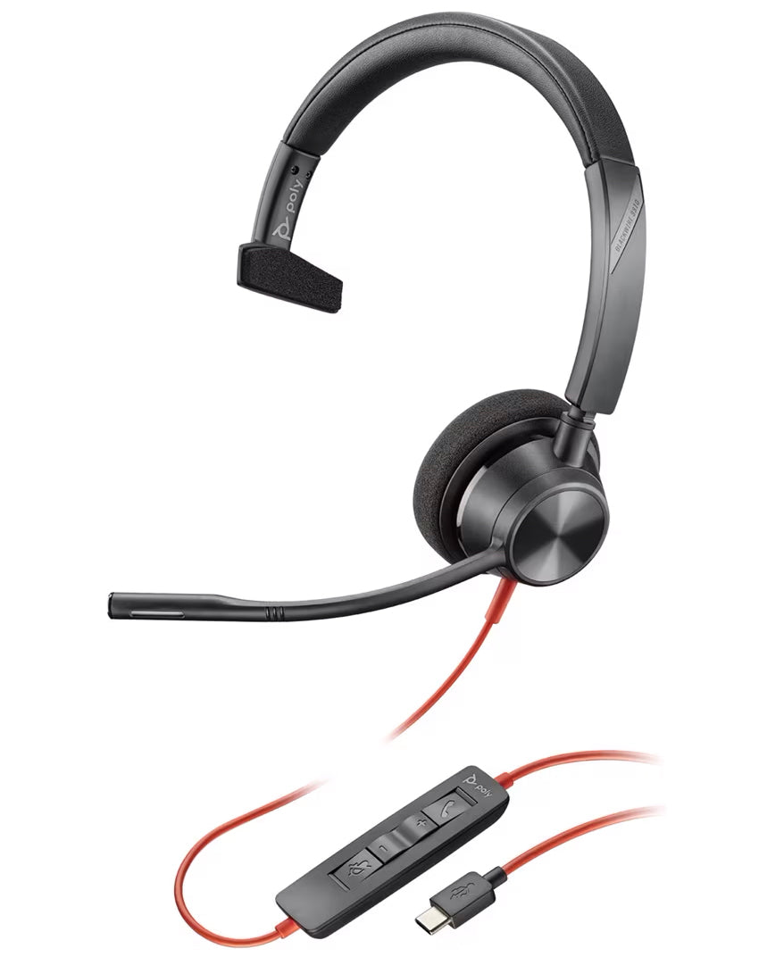 Call Center Headset USB-C HP Poly Blackwire C3310, Black 8X215AA
