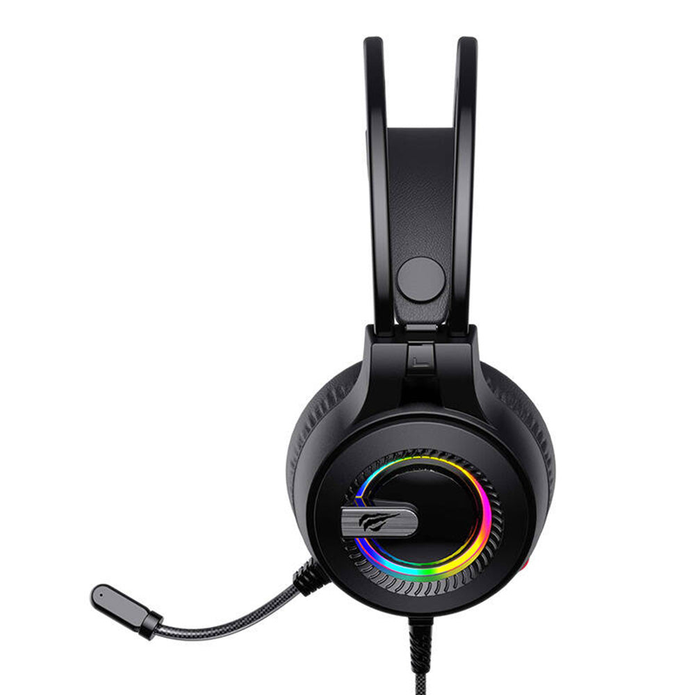 Gaming fülhallgató 3.5mm HAVIT H2040d, RGB, 2.1m, Fekete