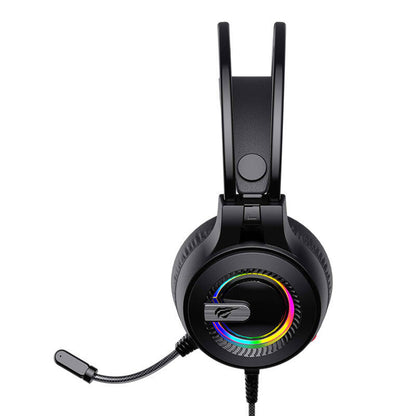 Gaming fülhallgató 3.5mm HAVIT H2040d, RGB, 2.1m, Fekete