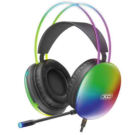 3,5 mm-es XO Design GE11 Gaming fejhallgató, RGB, Fekete
