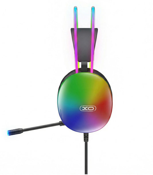 3,5 mm-es XO Design GE11 Gaming fejhallgató, RGB, Fekete