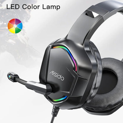 Gaming Headphones 3.5mm Yesido EK01, RGB, 1.2m, Black