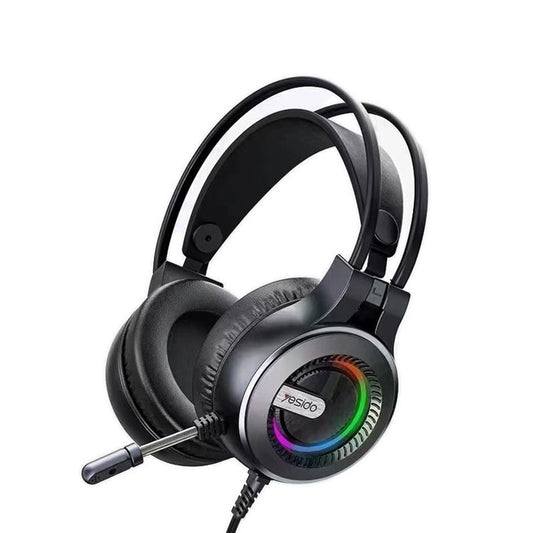 Gaming fülhallgató 3.5mm Yesido EK02, RGB, 2.2m, Fekete