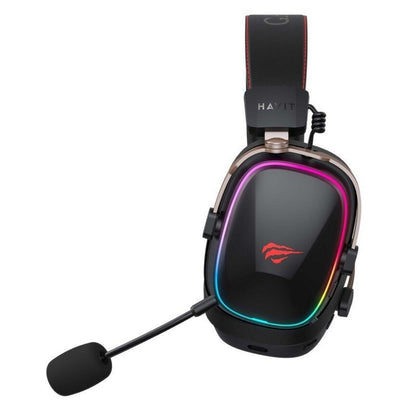 HAVIT H2039BG vezeték nélküli játékfejhallgató, RGB, BT / Wi-Fi / Vezetékes, Fekete Okker