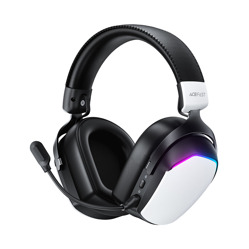 Acefast H11 vezeték nélküli gaming fejhallgató, RGB, BT / Wi-Fi / Vezetékes, Fehér