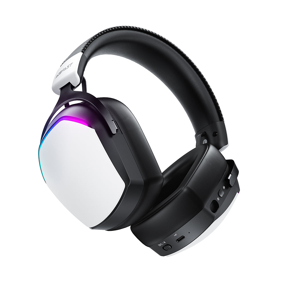 Acefast H11 vezeték nélküli gaming fejhallgató, RGB, BT / Wi-Fi / Vezetékes, Fehér