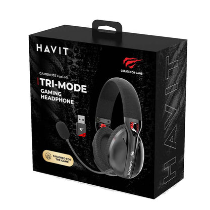 HAVIT Fuxi-H3 vezeték nélküli gaming fejhallgató, BT / Wi-Fi / vezetékes, szürke