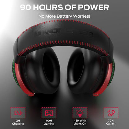 Monster Mission 350 Vezeték nélküli Gaming Fejhallgató, BT / Wi-Fi / Vezetékes, Fekete