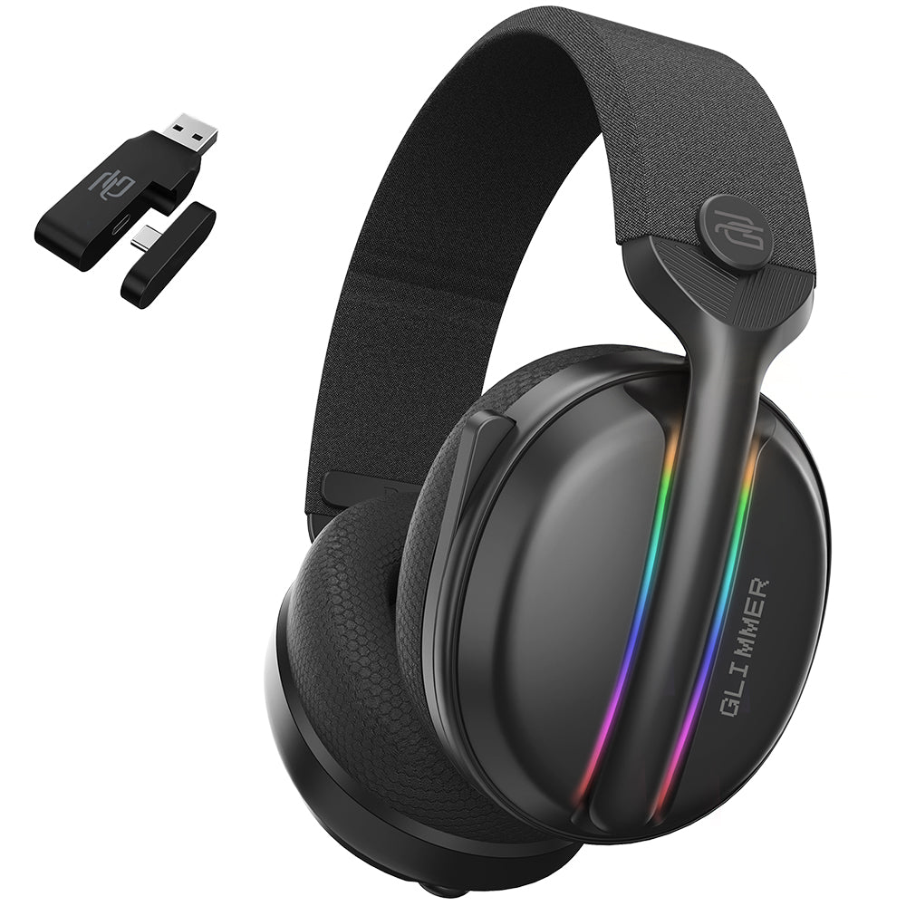 Proove Glimmer vezeték nélküli gaming fejhallgató, RGB, BT / Wi-Fi / Vezetékes, Fekete WHGL00022001