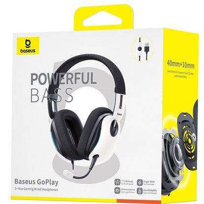 Baseus GoPlay 1+ Max USB-A fehér fejhallgató, A00181003213-00