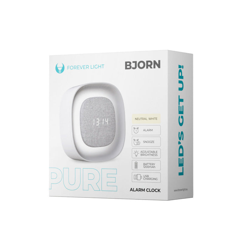 Forever Pure FNL-03 Bjorn Digital Clock, White