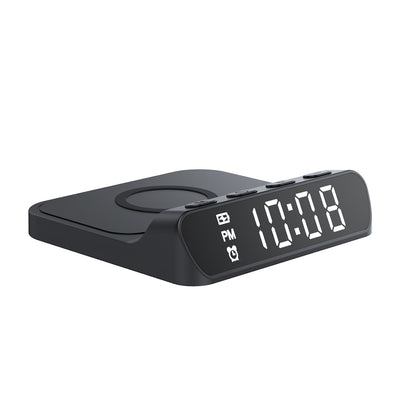 HAVIT W3031 Digital Clock with QI Wireless Charging, Black
