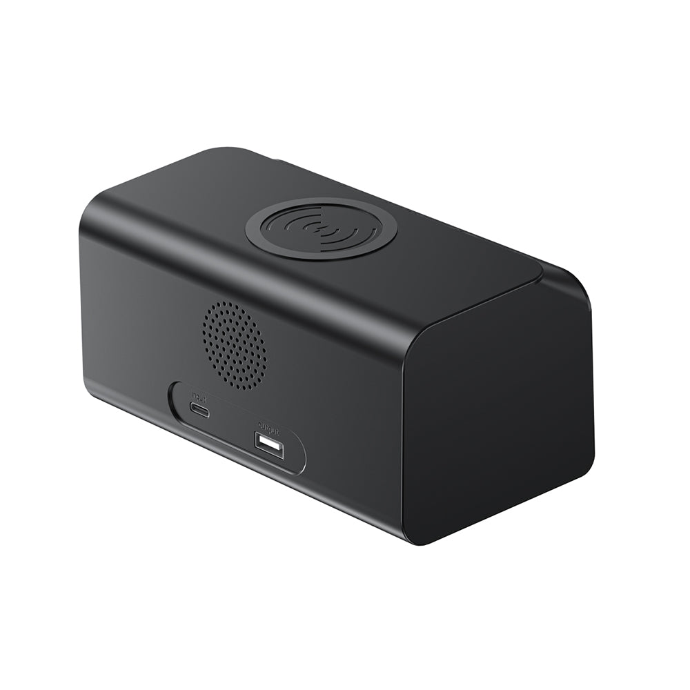 HAVIT W3041 6in1 Digital Clock with Wireless QI Charging, Black