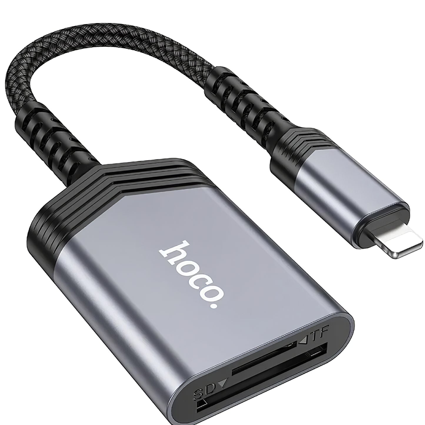 Lightning Kártyaolvasó HOCO UA25, SD - microSD, Szürke