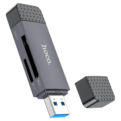 USB 3.0 / USB-C HOCO HB45 kártyaolvasó, SD - microSD, Szürke