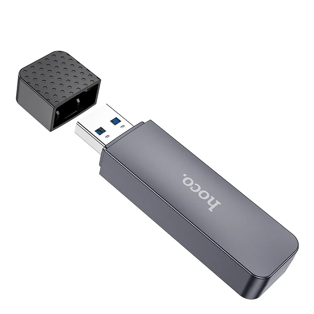 USB 3.0 HOCO HB45 kártyaolvasó, SD - microSD, Szürke