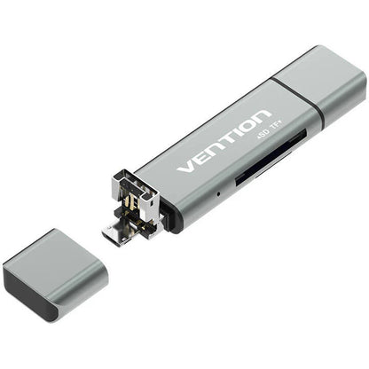 USB / USB-C / microUSB kártyaolvasó Vention, SD - microSD, Szürke CCJH0