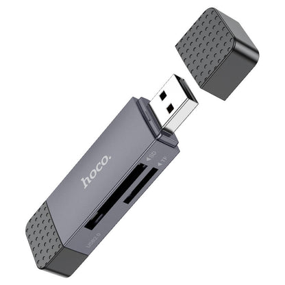 USB 3.0 / USB-C HOCO HB45 kártyaolvasó, SD - microSD, Szürke