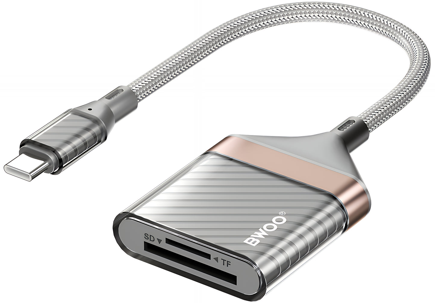 USB-C Card Reader BWOO BZ64, SD - microSD, Gray