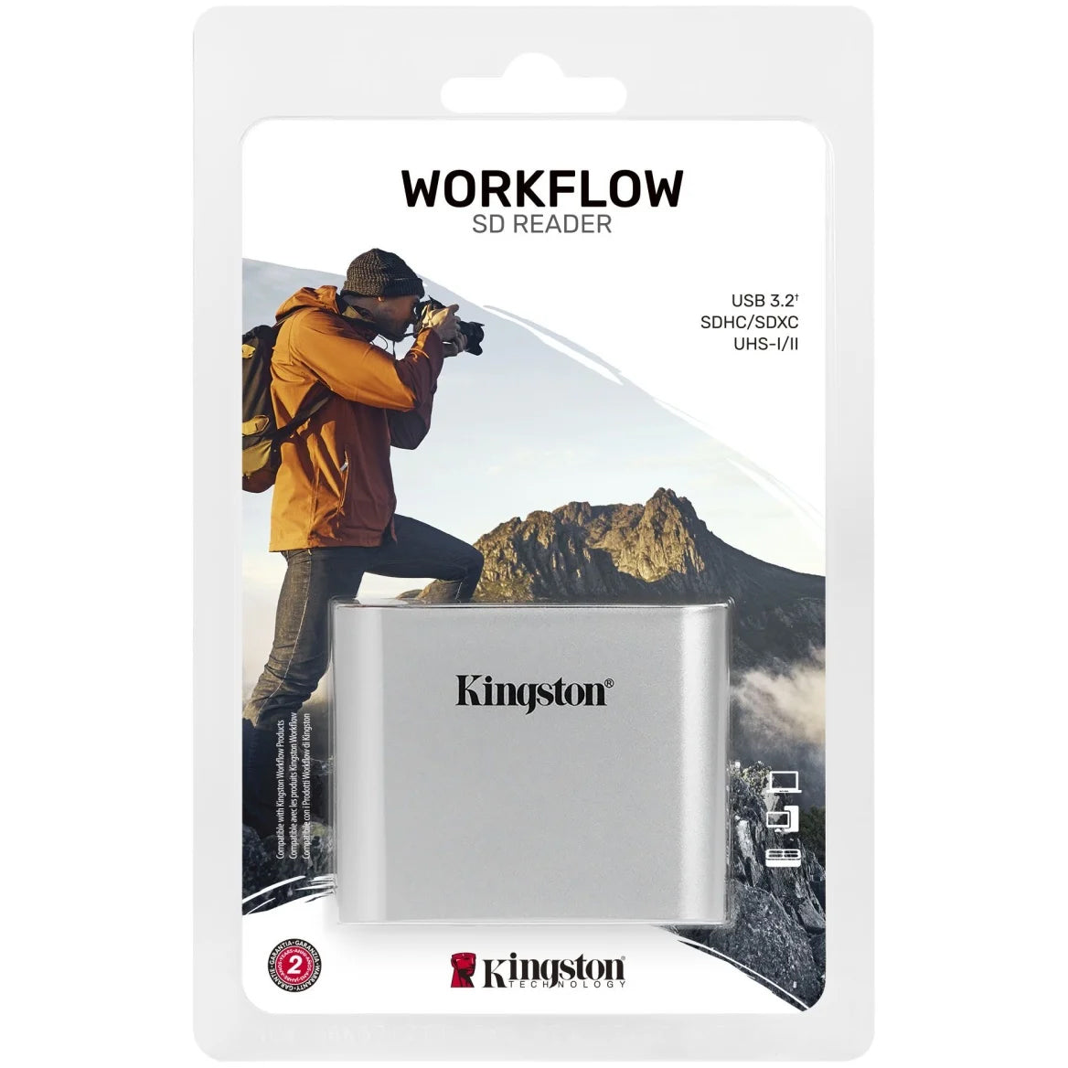 Kingston Workflow USB-C kártyaolvasó, Dual SD, Szürke WFS-SD