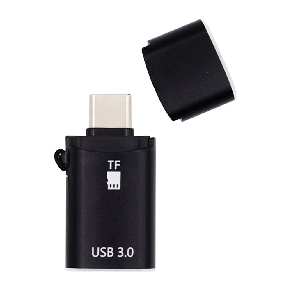 USB-C Techsuit AluVoltX kártyaolvasó, USB-A (OTG) - microSD, Fekete